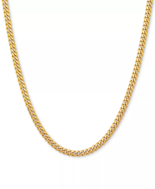 Front view of 14K Solid Gold Curb Chain Link Necklace 20" 