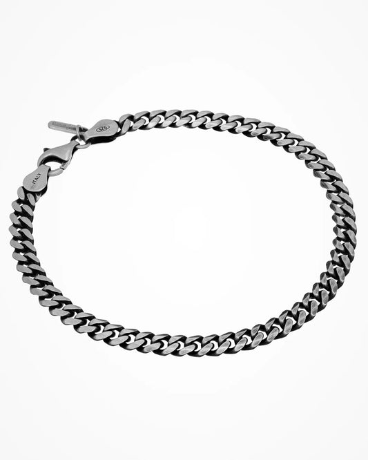 Top view of Italian Made Mens Sterling Silver Fancy Link Curb