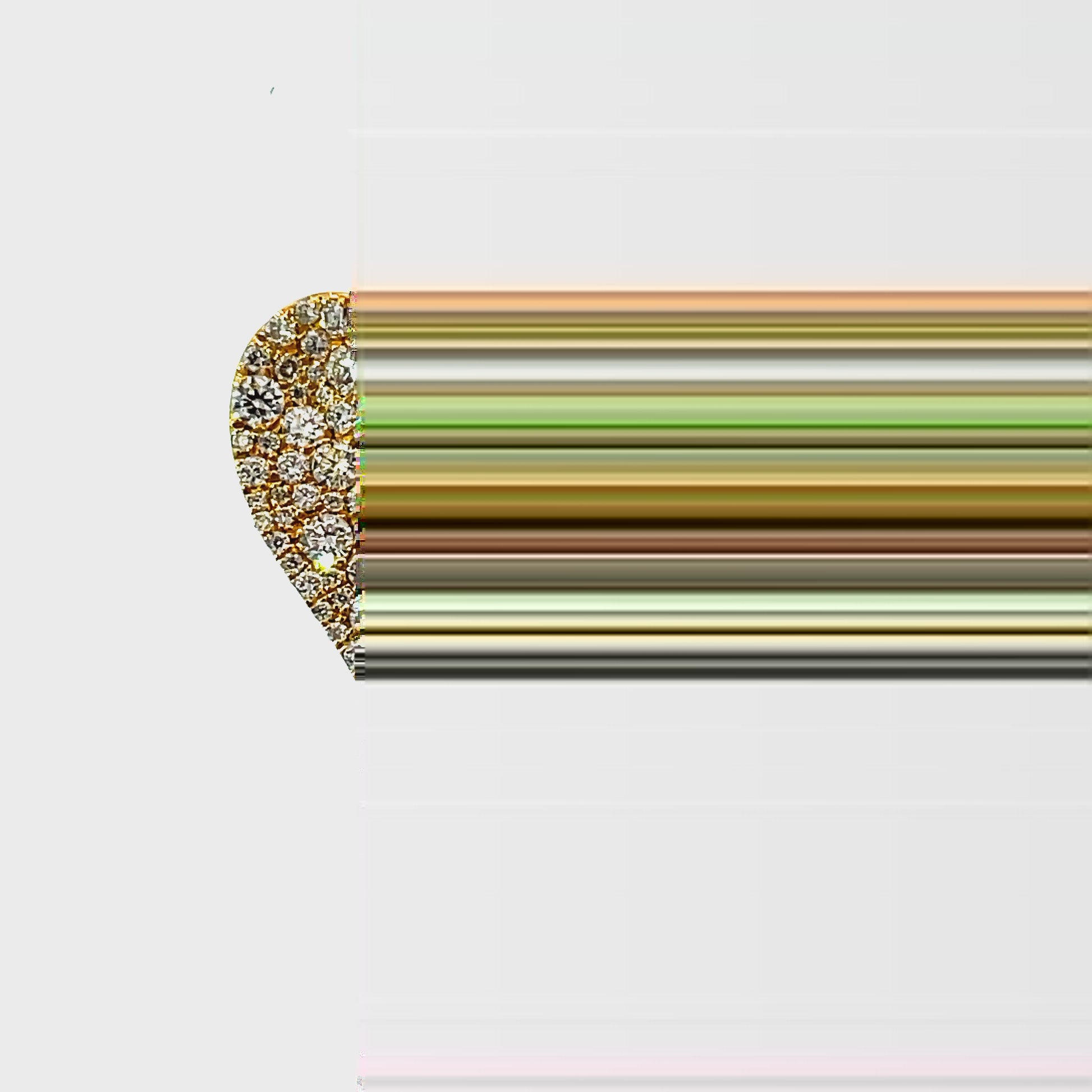 Try on video of 18k Yellow Gold Diamond Pave Heart Ring 