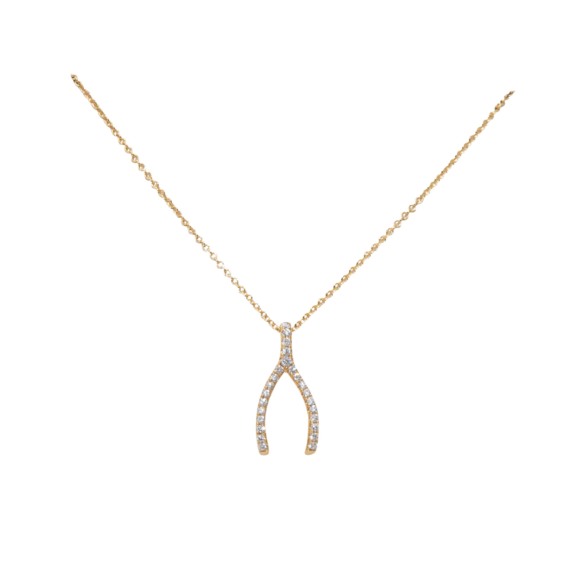 Diamond Wishbone Large Pendant Front view 