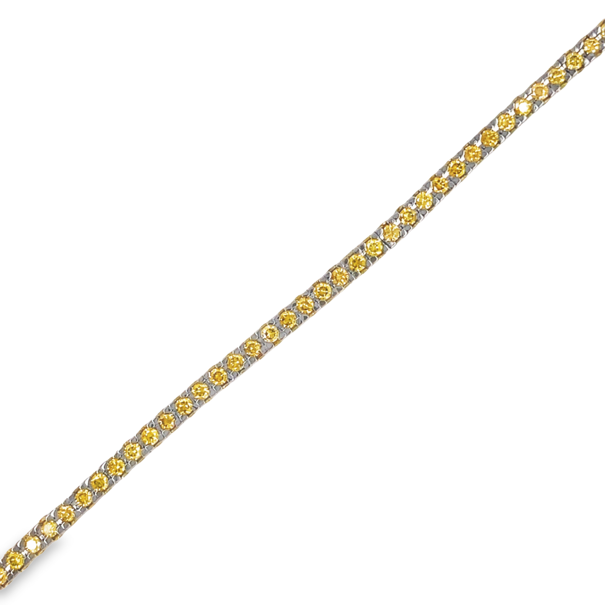 Top view of 18k White Gold Italian Made Starlight Tennis Diamond White Gold Bracelet 3.60 cts
