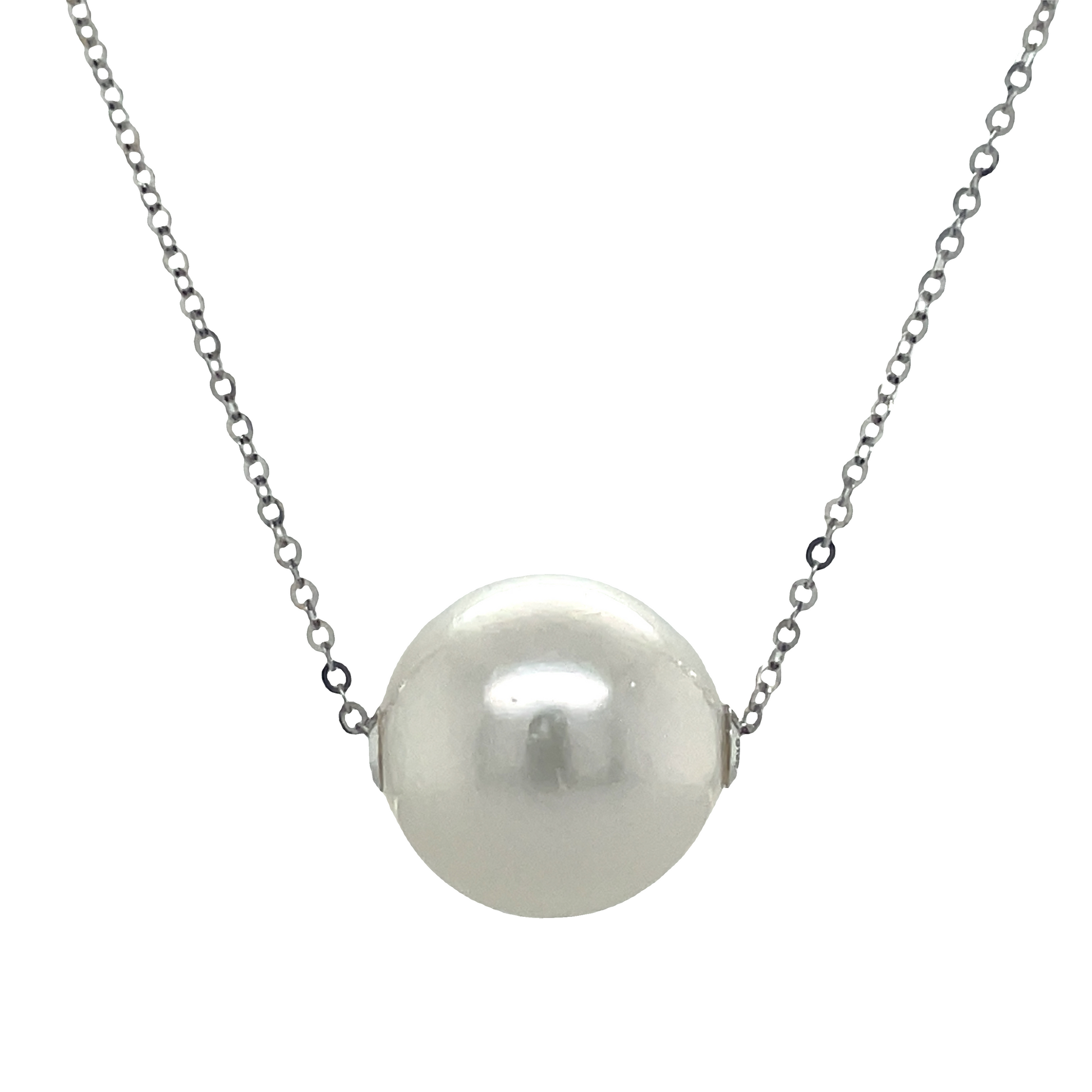 South Sea Single Pearl Necklace 14.50 mm Front view