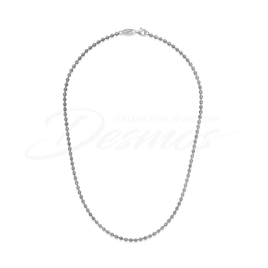 Sterling Silver Beads Link Necklace Top view clasp fastened