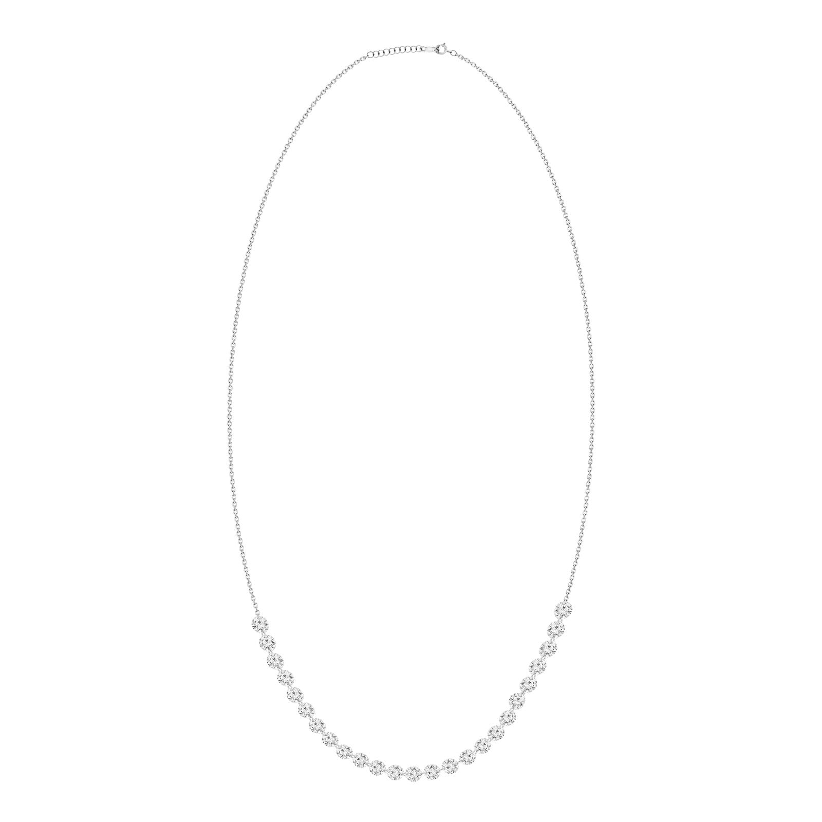 25 Floating Diamond Solitaire Necklace Top view clasp fastened