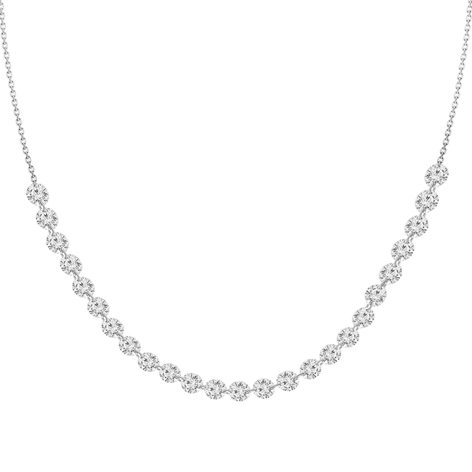 25 Floating Diamond Solitaire Necklace Front view 