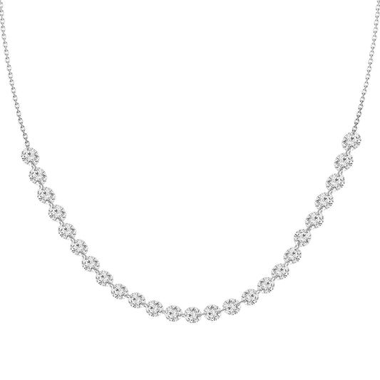 25 Floating Diamond Solitaire Necklace Front view 